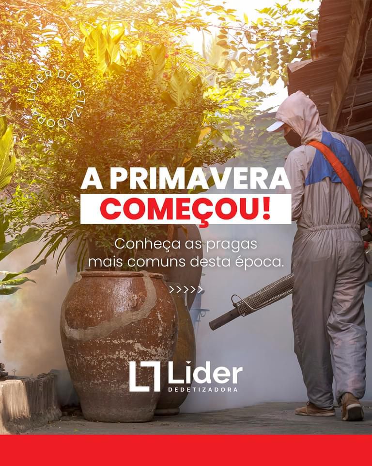 A PRIMAVERA COMEÇOU! Conheça as pragas mais comuns desta época. Leia a notícia Líder Dedetizadora!